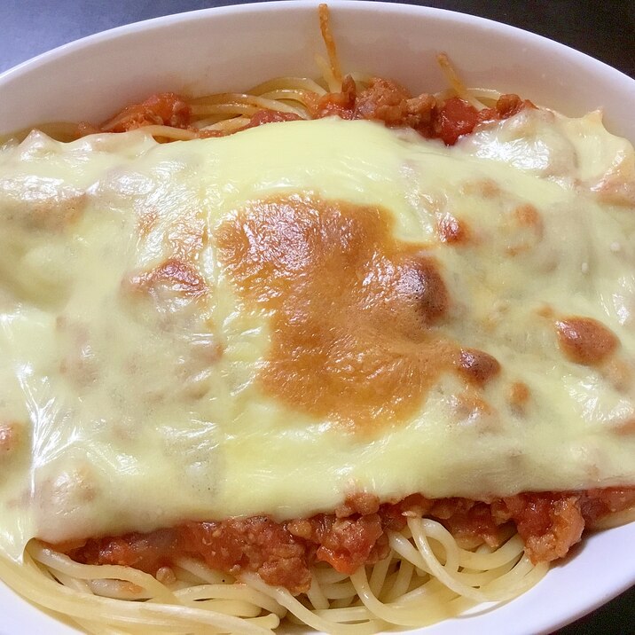 ミートソースのスパグラ